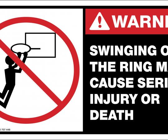 Basketball Ring Warning Sticker